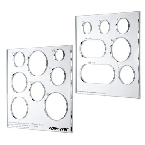 POWERTEC 71622 - Plantillas decorativas de acrílico transparente de 12 x 10 pulgadas, plantillas de plantillas de incrustaciones