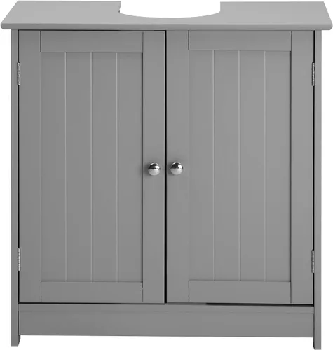 Miniatura 9 de VINGLI Armario de baño para debajo del fregadero, fregadero de pedestal, organizador de almacenamiento independiente con 2 puertas, estante