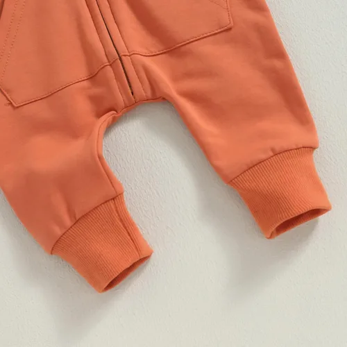 Miniatura 7 de Ropa de bebé recién nacido, con capucha, de manga larga, con cremallera, para otoño e invierno