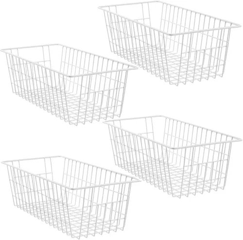 Miniatura 6 de SANNO Cestas de almacenamiento de alambre para congelador, organizador de alimentos, cocina, cestas organizadoras para el hogar, baño, organización