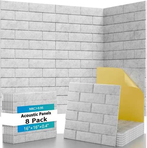 Miniatura 9 de Paquete de 15 paneles acústicos de 12 x 12 x 0.4 pulgadas, paneles autoadhesivos de absorción de sonido para paredes, espuma de reducción de ruido