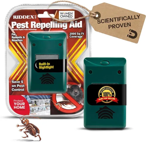 Miniatura 13 de RIDDEX Power Plus Repelente de Insectos Enchufe, Disuasor de Ratones - Control de Plagas para la Defensa Contra Ratas, Ratones, Cucarachas, Bichos