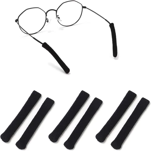 Miniatura 9 de Cojín de Oreja para Gafas de Tela de Algodón Tejido Suave Mejorado, Puntas de Patillas de Gafas Elásticas Antideslizantes Cómodas Retenedor