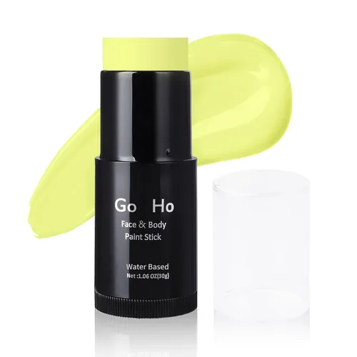Miniatura 25 de Go Ho Amazon - Barra de pintura facial verde a base de agua, lavable, no tóxica, cobertura completa, pintura corporal en crema para disfraces