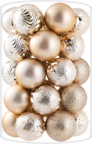 Miniatura 36 de 34 piezas Adornos de bola de Navidad azul bebé irrompibles de plástico para árbol de Navidad, decoraciones para fiesta de Navidad, oficina en casa