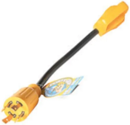 Miniatura 4 de Adaptador de generador PowerGrip con conexión estándar de hembra de 30 amperios y macho de seguridad de 30 amperios de 12 pulgadas de Camco