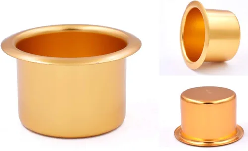 Miniatura 3 de mollensiuer 2 piezas de soporte para tazas de metal para sofá reclinable, inserto de reemplazo para portavasos, portalatas para sofá, barco, Dorado