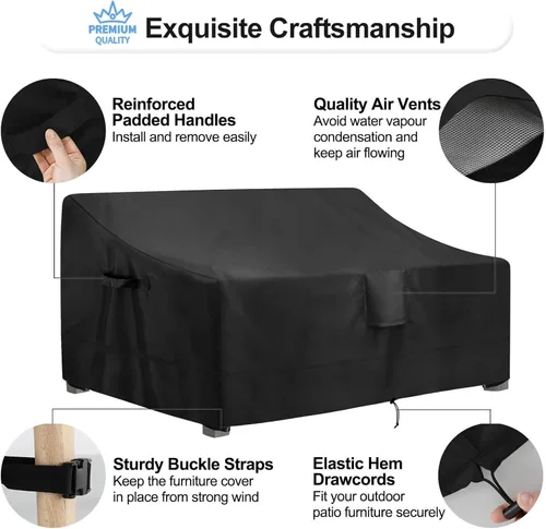 Miniatura 5 de OutdoorLines Funda Impermeable para Patio de Sofá de 3 Plazas para Exteriores - Fundas de Muebles de Patio Resistentes a los Rayos UV Resistentes a