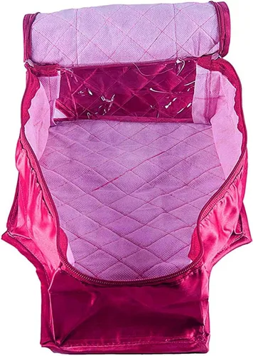 Miniatura 7 de atorakushon Juego de 5 fundas de tela de satén para sari y blusas, bolsa de almacenamiento de ropa, organizadores de armario con doble cierre