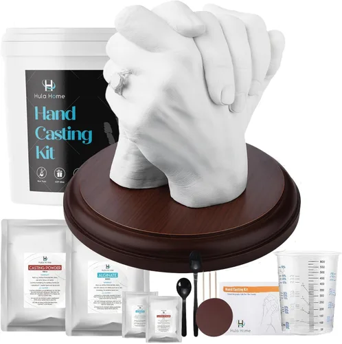 Kit de moldeo a mano Hula Home para parejas o familia con placa de montaje | Regalos DIY de aniversario para ella y él, escultura de recuerdo, boda,