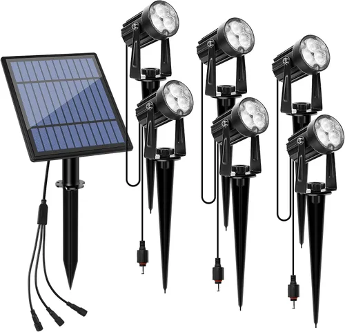 APONUO Luces Solares de Metal para Exteriores, Luces Solares para Exteriores Impermeables, Foco Solar para Paisaje para Iluminación de Jardín y