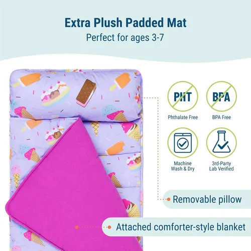 Miniatura 3 de Wildkin Alfombrilla para Siesta Infantil Original – Cómoda Alfombrilla para Dormir con Almohada, Ideal para Escuela y Viajes Dulces sueños