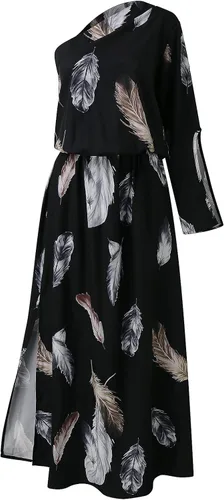 Miniatura 4 de Vestido corto fruncido con estampado floral para mujer, manga mariposa, asimétrica, morada