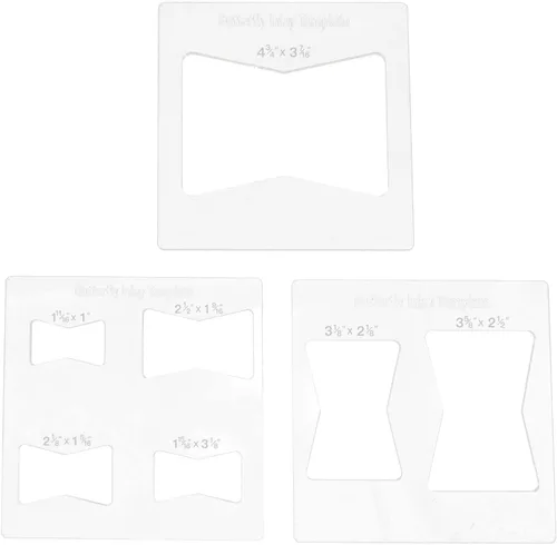 Oumefar Kit de 3 plantillas de incrustaciones de mariposa, plantillas de mariposa de 6 x 6 pulgadas para carpintería, enrutador y plantillas