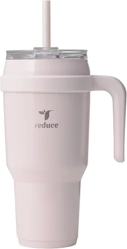 Miniatura 32 de Reduce Vaso de acero inoxidable de 50 onzas con asa, doble pared aislada al vacío, taza de viaje, tapa a prueba de sudor y popote reutilizable