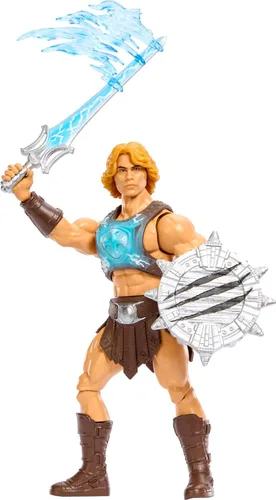 Miniatura 4 de Masters of the Universe Figura de la característica Power Sword Slash He-Man, movimiento de acción de giro y liberación, 5.5 pulgadas con accesorio