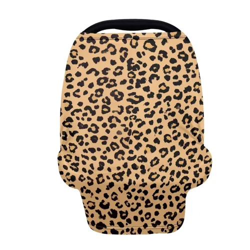 Miniatura 8 de Forchrinse Funda de asiento de coche de leopardo beige para bebés suave transpirable lactancia lactancia cubierta elástica infantil asiento de coche