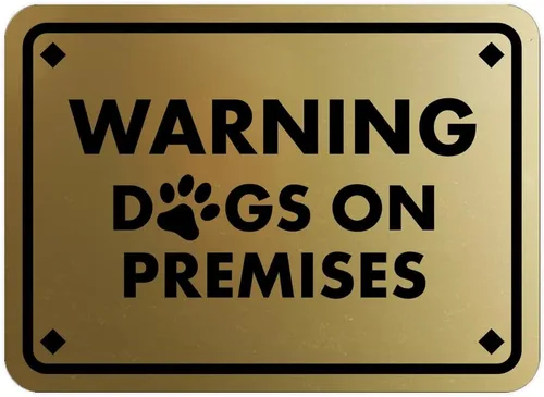 Miniatura 14 de Diamante enmarcado clásico, letrero de advertencia de perros en las instalaciones (negro) - grande