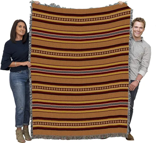 Miniatura 22 de Pure Country Weavers Antelope Ridge Earth - Manta inspirada en los nativos americanos del suroeste, manta de tapiz de regalo tejida de algodón