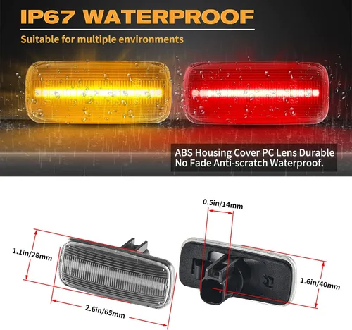 Miniatura 2 de POPMOTORZ 4 piezas de luz LED de marcador lateral de guardabarros compatible con lámpara de cama trasera para Dodge RAM 1500 2500 3500 2010-2017