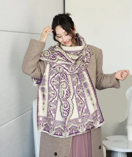 Miniatura 82 de iCuviy Bufanda grande de moda para invierno, chales y envolturas para mujer, extra suave, sensación de cachemira, bufandas frías para mujer