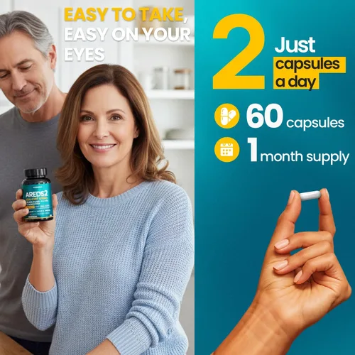 Miniatura 4 de AREDS 2 Vitaminas oculares – Luteína, zeaxantina, arándano, suplemento mineral de astaxantina para la visión – Apoya la fatiga ocular, ojos secos