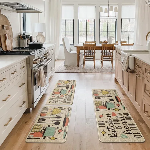 Miniatura 4 de Artoid Mode The Kitchen is The Heart of The Home - Juego de 3 tapetes de cocina, juegos de cocina de temporada, para fiestas navideñas, tapetes