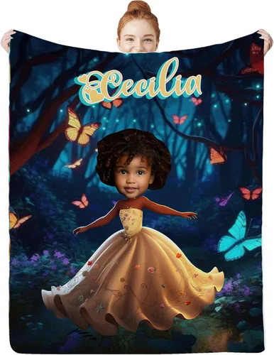 Miniatura 27 de Regalos de Sirena para Niñas, Manta de Bebé Personalizada Pequeña Sirena con Nombre y Foto para Recién Nacidos, Mantas de Regalo Personalizadas
