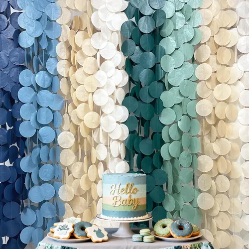Miniatura 7 de Decoración para fiestas: telón de fondo amarillo degradado y papel de seda para cumpleaños, baby shower y más