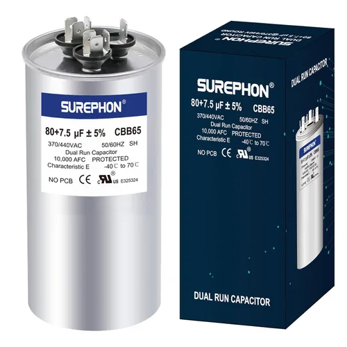 Miniatura 39 de Condensador de 5 Mfd 370V/440V Condensador de Funcionamiento y Arranque Ovalado para Motor de CA o Arranque de Ventilador y Bomba de Calor Fría