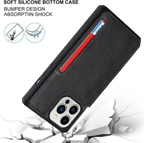 Miniatura 4 de Cavor Funda para iPhone 14 Pro con tarjetero, funda tipo cartera para iPhone 14 Pro para mujeres y hombres, funda de teléfono para iPhone 14 Pro