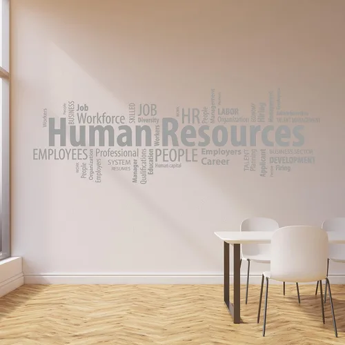 Miniatura 4 de Vinilo adhesivo de pared Recursos humanos Palabras de recursos humanos Administración de nube Pegatinas Mural Decoración grande (ig6223) Negro