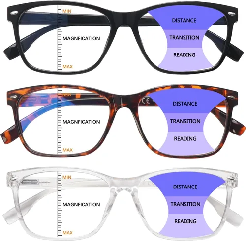 Miniatura 8 de Lentes progresivos de lectura con multienfoque para mujeres, bloqueo de luz azul, lectores de computadora para damas con bisagra de resorte.