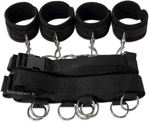 Miniatura 4 de Juego de amarres sexuales debajo del colchón para cama King para parejas, correas de cama de tamaño Queen para adultos, barra esparcidora