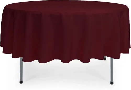 Miniatura 33 de YOUR CHAIR COVERS - Mantel redondo de poliéster prémium de 120 pulgadas - Mantel de lino color champán para mesas redondas estándar