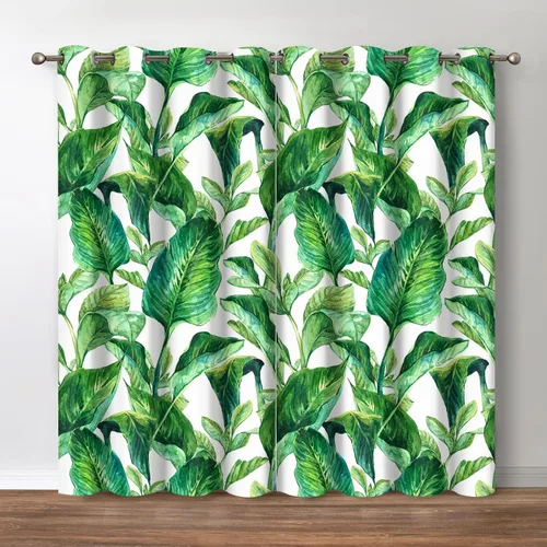 Miniatura 32 de Jekeno Cortinas opacas para oscurecer la habitación, con ojales, para ventana, atardecer, océano hawaiano, playa, tropical, palmera, decoración