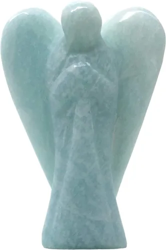 Miniatura 4 de Figura de ángel guardián de amazonita de 2 pulgadas, piedra natural tallada a mano, excelente para aliviar el estrés, la esperanza y la manifestación