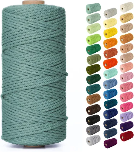 Miniatura 59 de Nook Theory - Cuerda de macramé de 3 mm, 220 yardas de cuerda de algodón, hilo de 4 mm y 5 mm, cuerda para manualidades, perfecta para colgantes