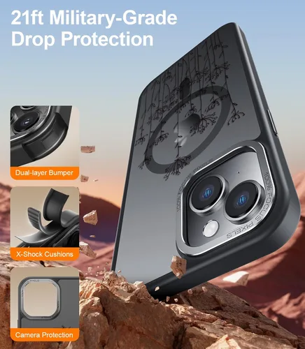 Miniatura 78 de Goodon para iPhone 15 Pro Max con protector de pantalla de privacidad, compatible con Magsafe, funda translúcida mate a prueba de golpes - Linda