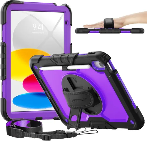 Miniatura 23 de Timecity - Funda para iPad de 9ª/8ª/7ª generación, de 10.2 pulgadas, funda protectora resistente con protector de pantalla, soporte giratorio