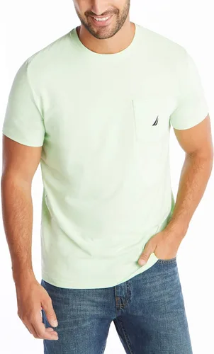 Nautica Camiseta de manga corta con cuello redondo y bolsillo para hombre