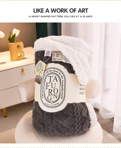 Miniatura 5 de Manta Sherpa cálida para invierno, manta de sofá, manta ligera y cálida, súper suave y mullida, franela gruesa y reversible de terciopelo cálido