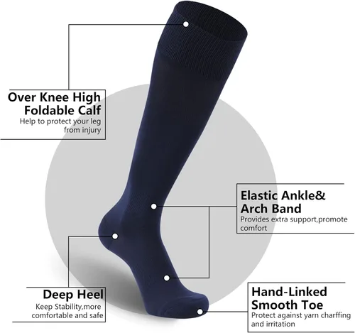 Miniatura 4 de FOOTPLUS Calcetines de béisbol y sóftbol, unisex, por encima de la rodilla, sólidos, deportivos, rugby, fútbol, regreso a casa