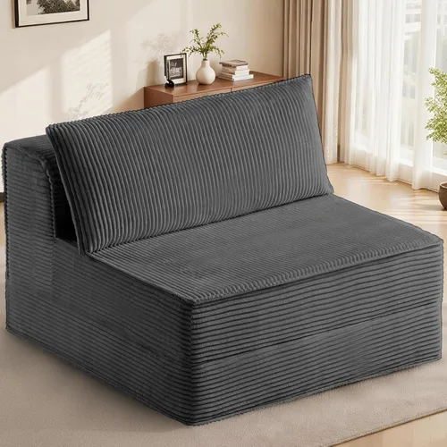 Miniatura 10 de Sofá cama convertible de 78 pulgadas, sofá futón plegable de esponja de alta densidad, sofá sin hueso, sofá cama de 3 plazas con 3 almohadas
