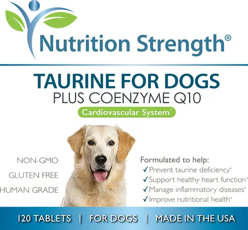 Miniatura 6 de Taurina para perros, apoyo para una función cardíaca saludable, resiste enfermedades inflamatorias, con coenzima Q10 para ayudar a controlar