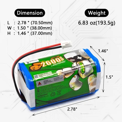 Miniatura 3 de Paquete de 2 baterías de iones de litio de 14.8 V 2600 mAh de repuesto para Shark Ion R75 RV761 RV850C RV1000S UR1000SR RV101AE AV752 AV911S AV970