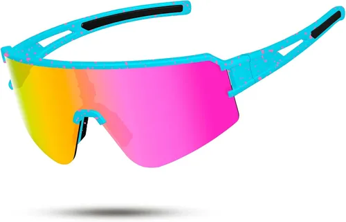 SPOSUNE Gafas de ciclismo polarizadas para hombres y mujeres, protección UV400, gafas de sol deportivas para béisbol, correr, pesca, equitación Azul