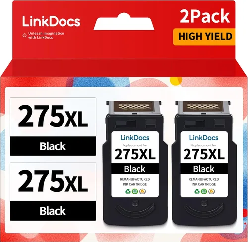 LinkDocs 275XL Cartucho de tinta remanufacturado de reemplazo para cartuchos de tinta Canon 275XL 275 PG-275XL. Funciona para impresoras Canon PIXMA