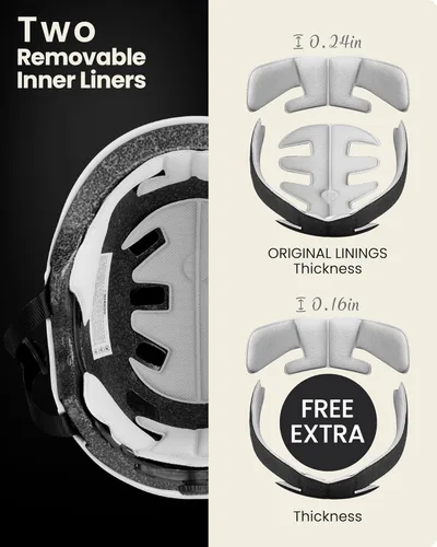 Miniatura 3 de OutdoorMaster - Casco de patineta y ciclismo, dos forros extraíbles, ventilación, para varios deportes, scooter, patinaje en línea, patinaje