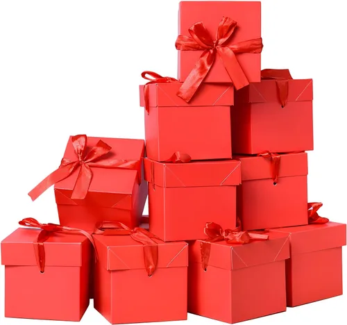 Miniatura 14 de 12 cajas de regalo de Navidad con tapas, cajas negras para cumpleaños, bodas, día de San Valentín, Navidad, aniversario (negro, 4 x 4 x 4 pulgadas)